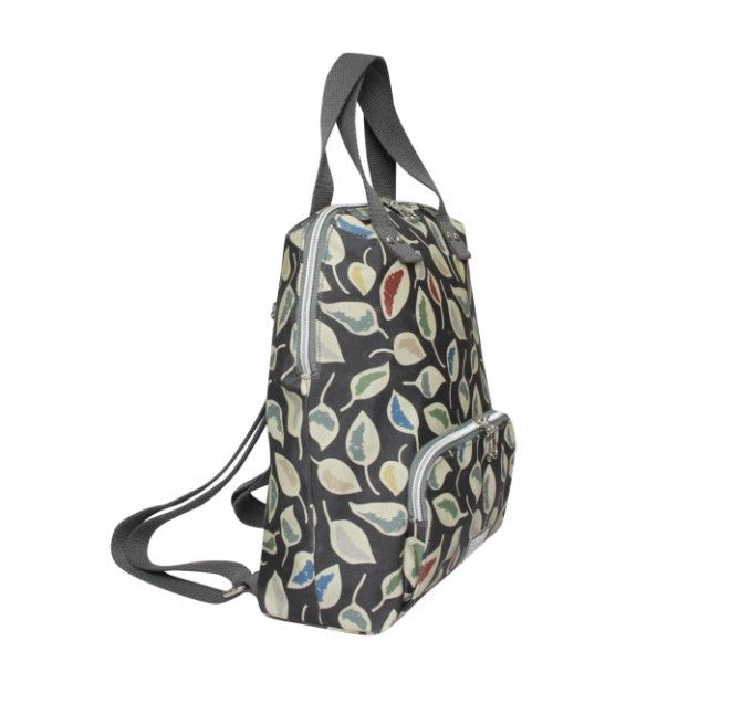 Earth Squared Oil Cloth Backpack - Grey Leaf