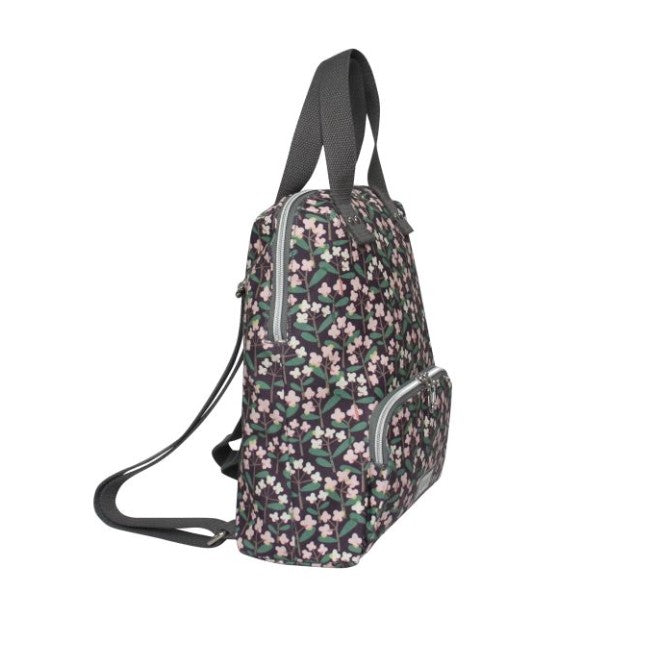 Earth Squared Oil Cloth Backpack - Purple Flower