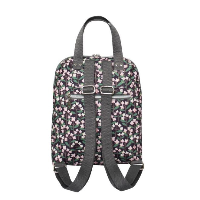 Earth Squared Oil Cloth Backpack - Purple Flower
