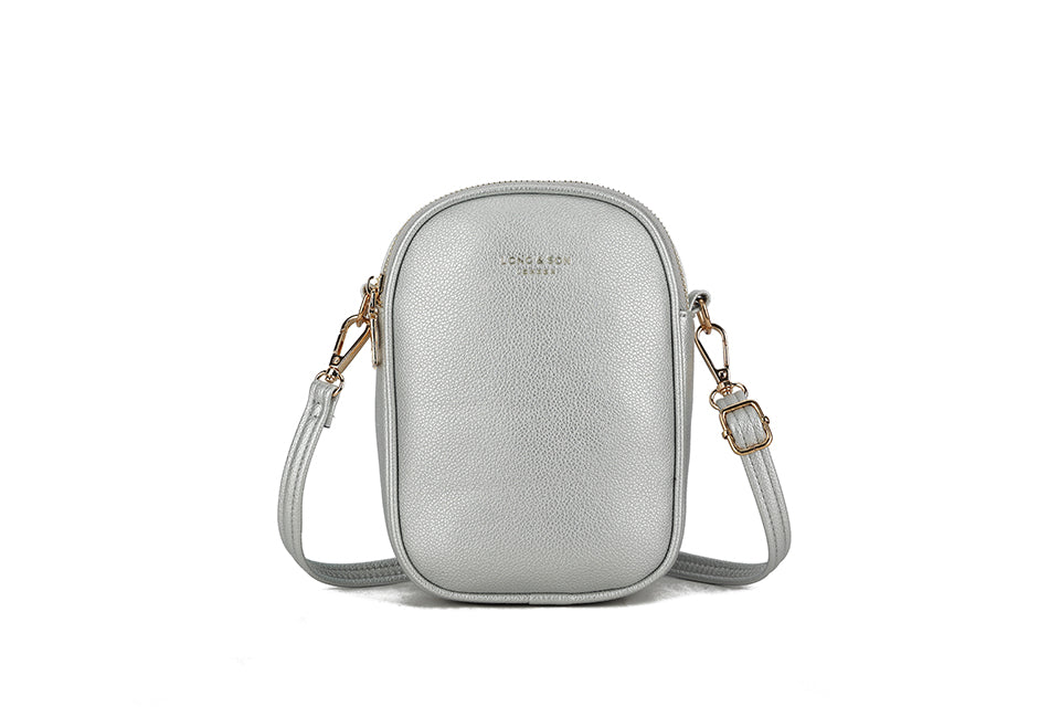 Small Crossbody Bag for Essentials - Silver