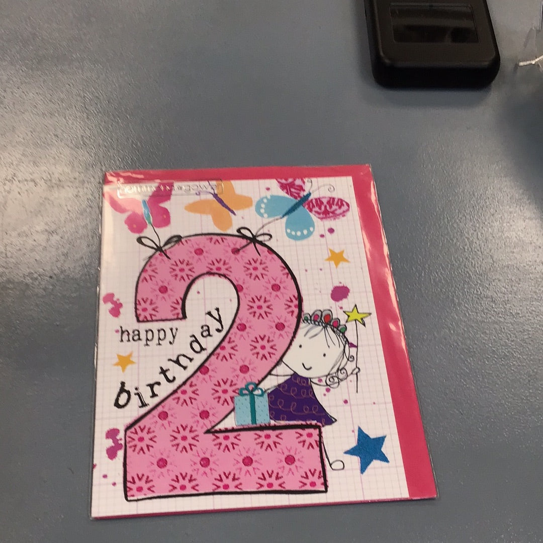 2nd Birthday Girl Card - H&G