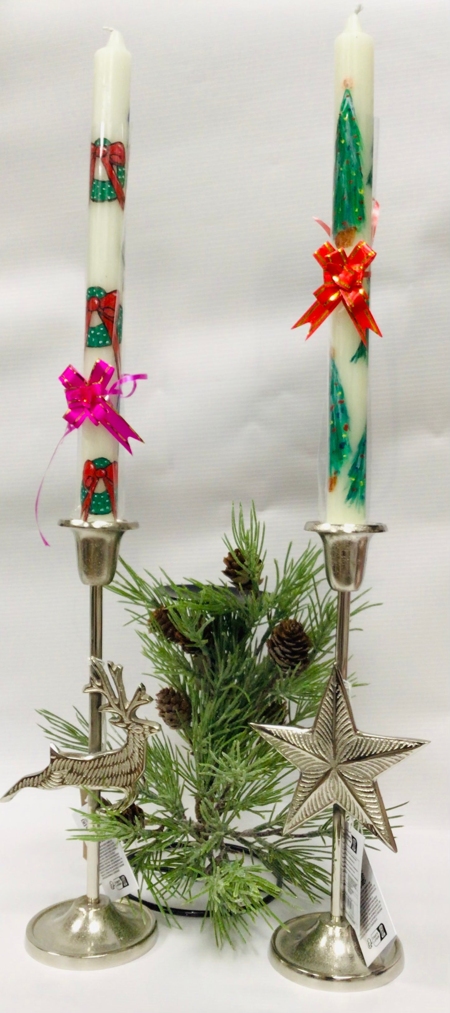 Hand painted dinner candles