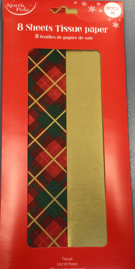 Christmas Tissue Paper - Tartan - Eurowrap