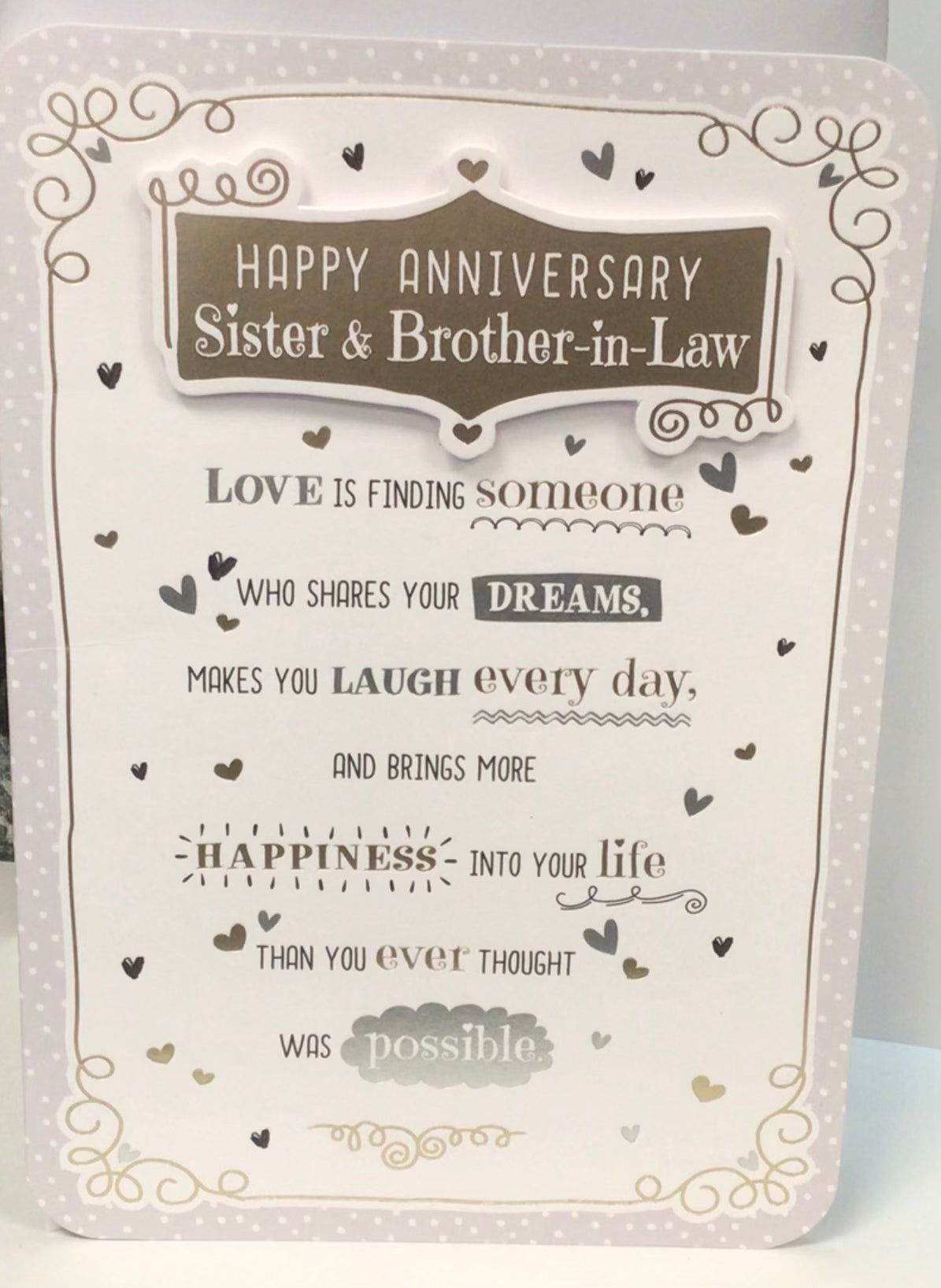 Sister &BIL anniversary card prelude