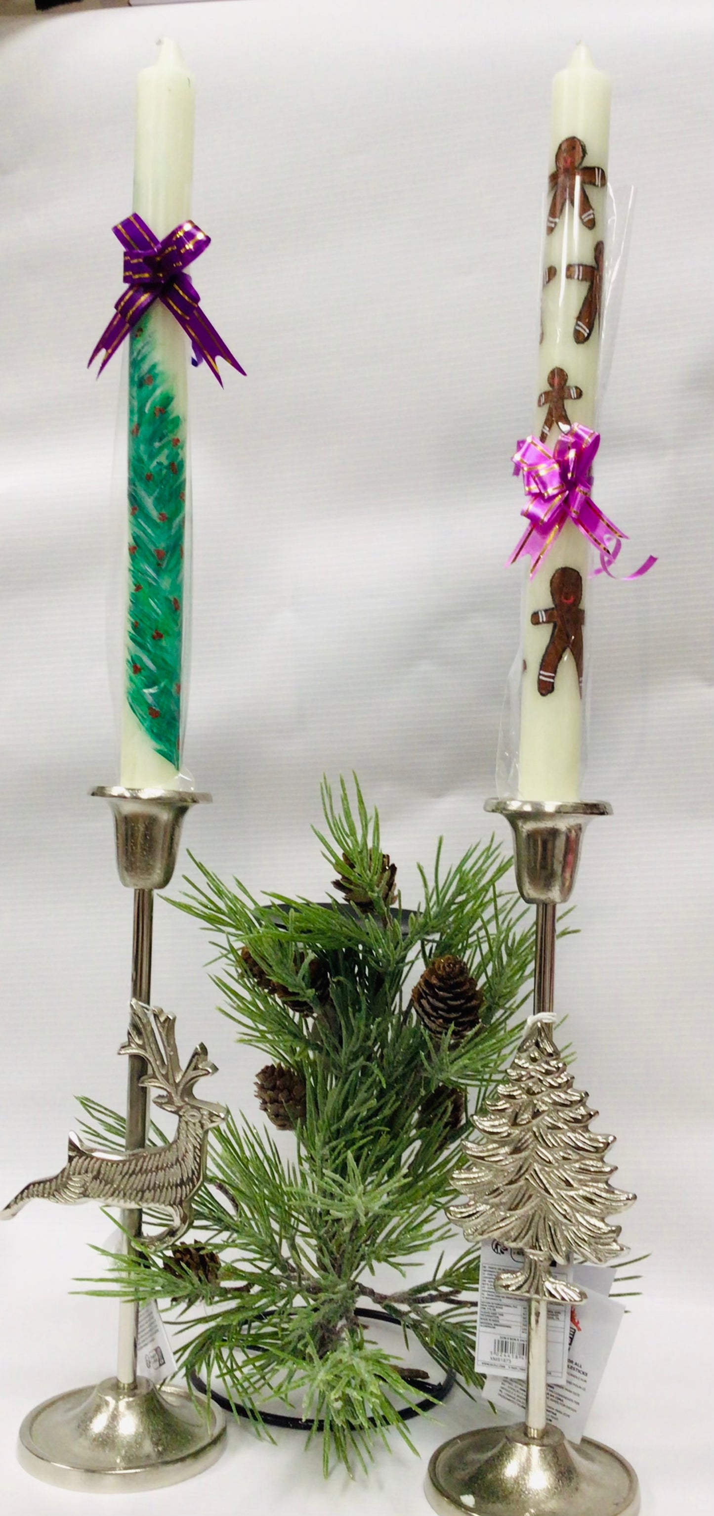 Hand painted dinner candles