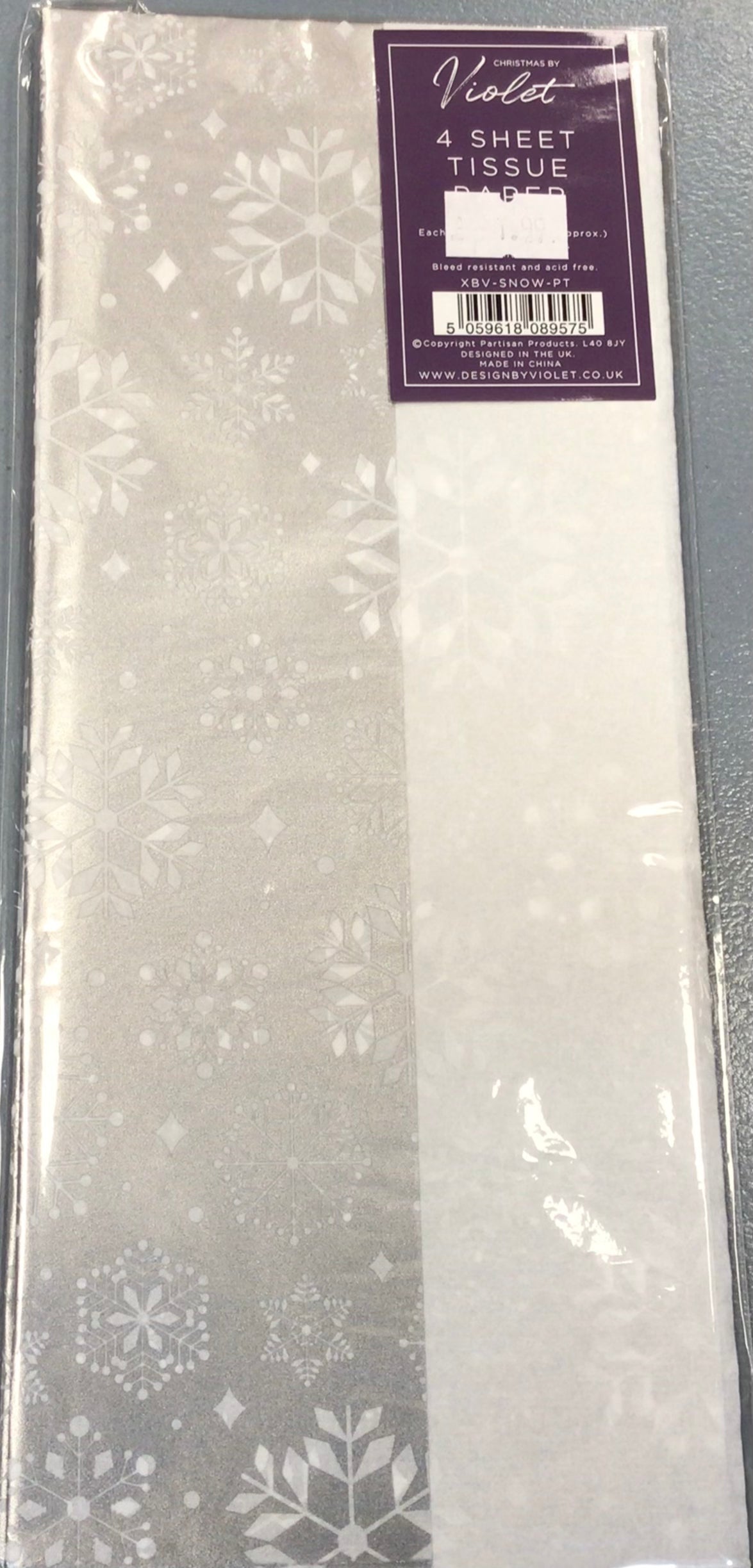 Christmas Tissue Paper - Snow - Violet