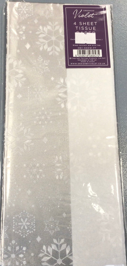 Christmas Tissue Paper - Snow - Violet