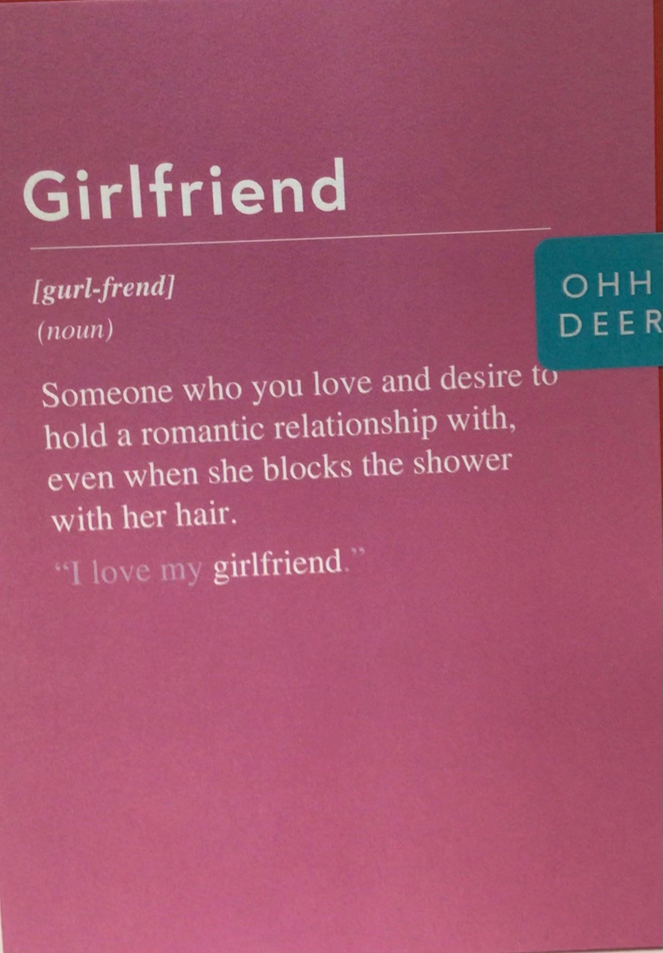 Girlfriend birthday cards oh deer