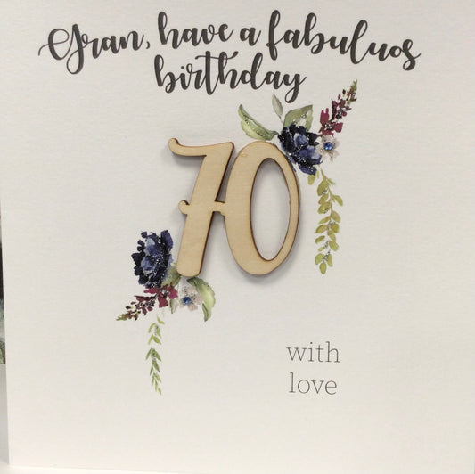 70th Birthday Gran Card - Tracy Russell - Devotion