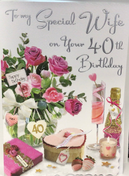 Wife 40 birthday card Jonny javelin