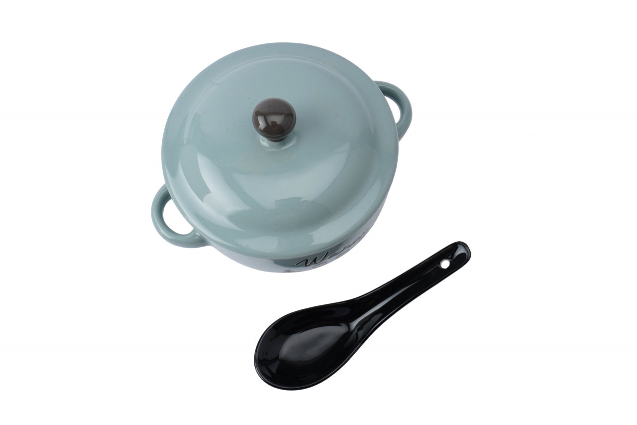 Warm & Cosy Stoneware Soup Bowl with Spoon