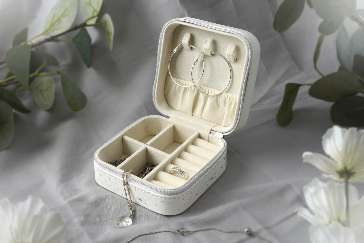 White Square Jewellery Box with Shooting Star Design