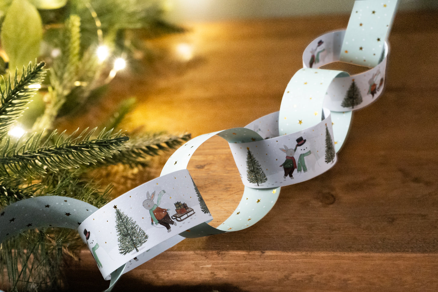 Little Bear Winter Wonderland Christmas Paper Chains
