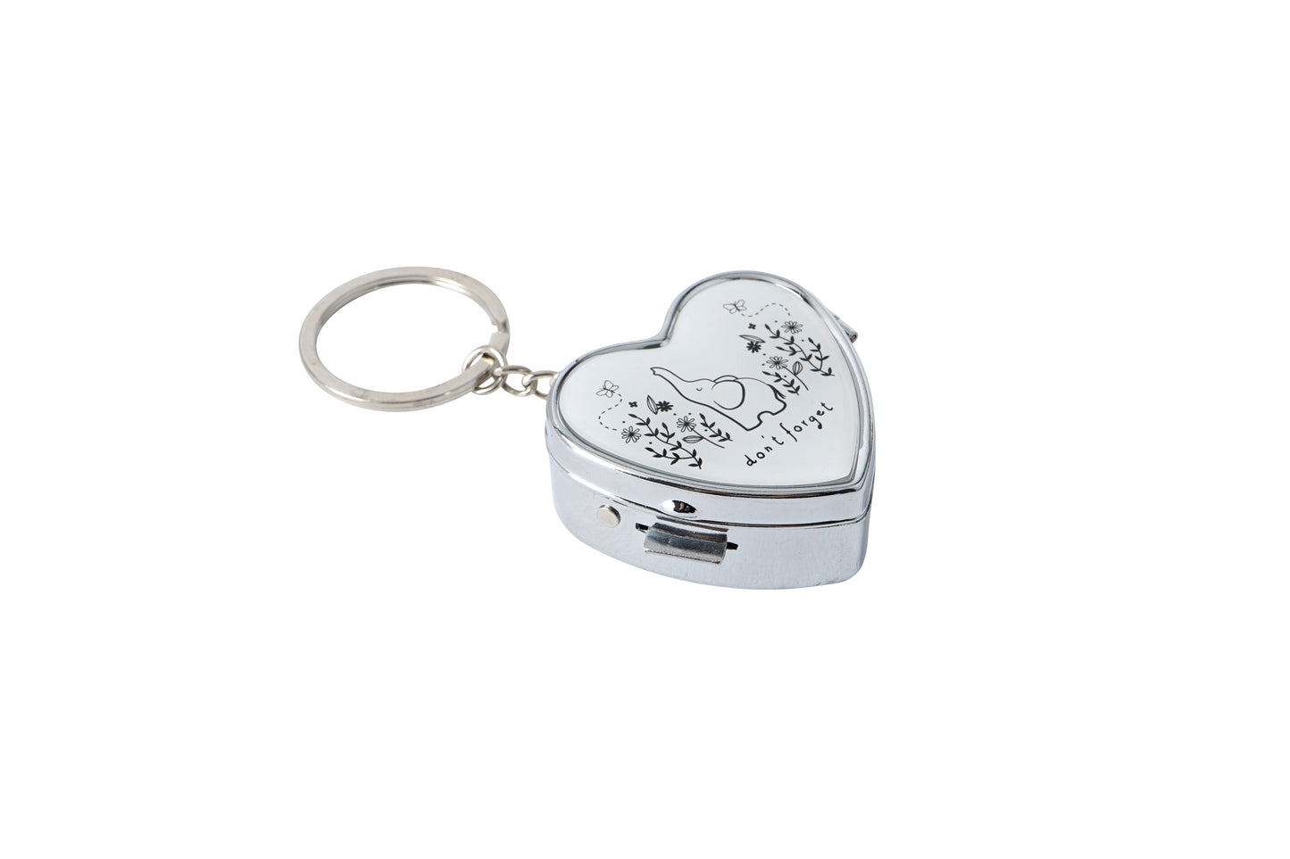 “Don’t Forget” Heart Pill Box Keyring