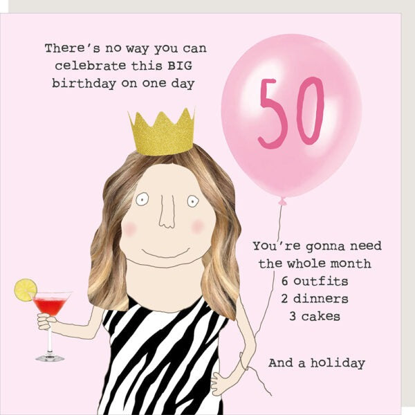 50th Birthday Card - Rosie Made A Thing