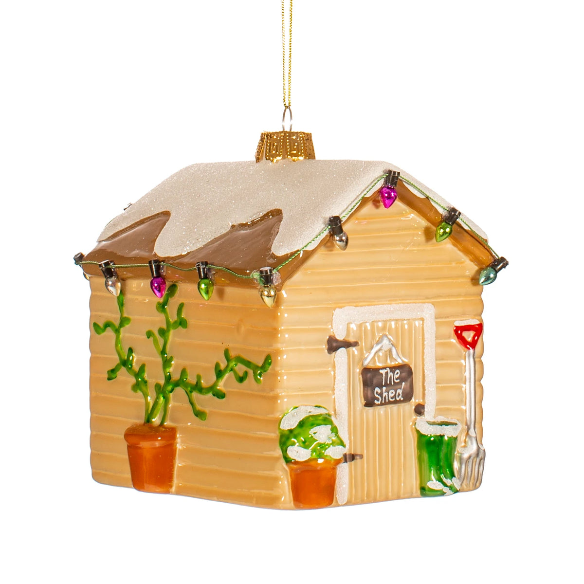 Glass Garden Shed Christmas Tree Bauble