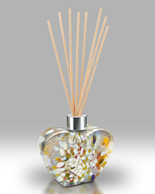 Handmade Blown Glass Heart Reed Diffuser