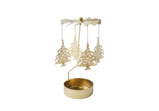 Gold Christmas Tree Tealight Spinner