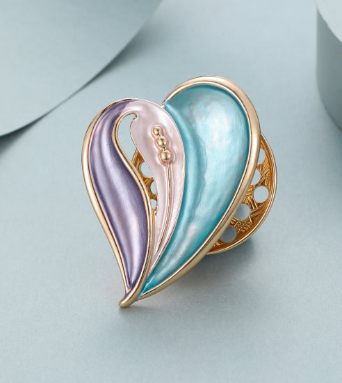 Gold Plated Magnetic Brooch | Pastel Heart