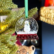 Handmade Fused Glass Snowglobe Hanging Decoration
