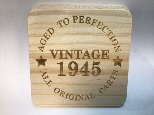 Vintage 1945 Wooden Coaster - Aged to Perfection, All Original Parts | 80th Birthday Gift