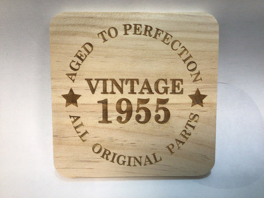Vintage 1955 Wooden Coaster - Aged to Perfection, All Original Parts | 70th Birthday Gift