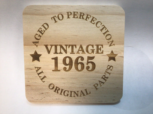 Vintage 1965 Wooden Coaster - Aged to Perfection, All Original Parts | 60th Birthday Gift