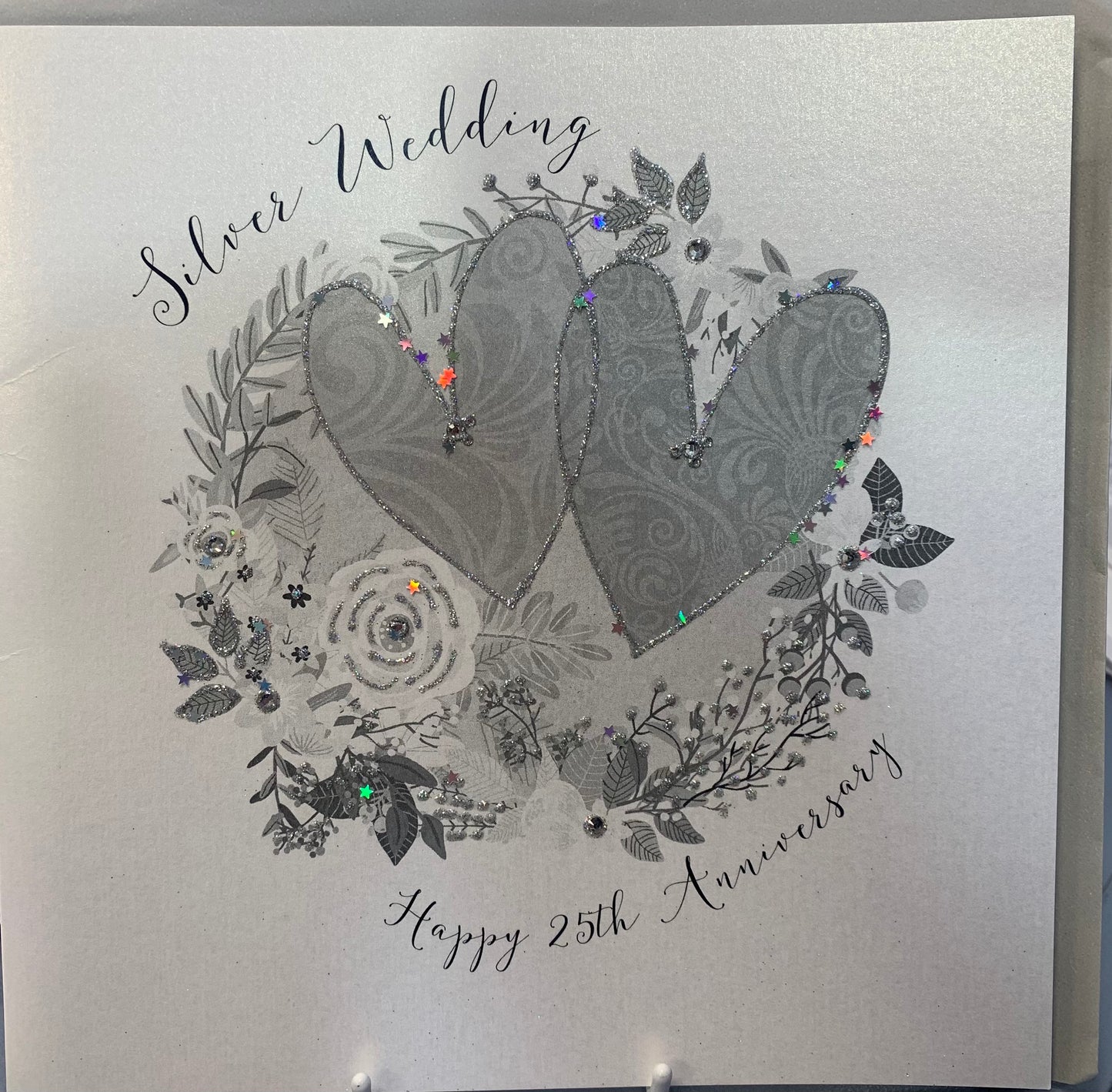 25th Silver Wedding Anniversary Card - WJB