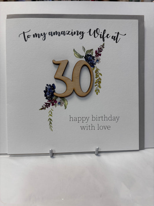 30th Wife Birthday Card - TR