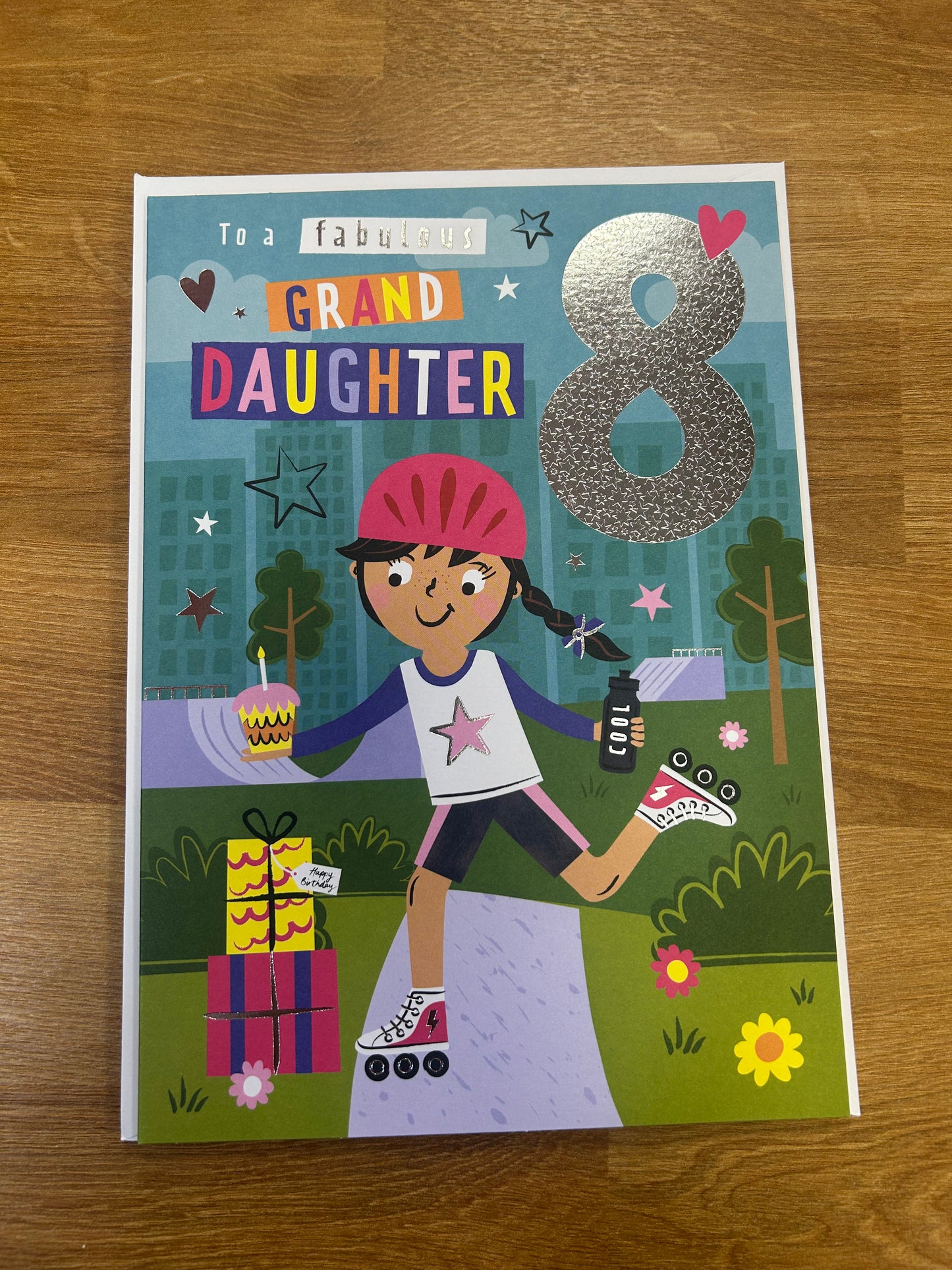 Granddaughter Age 8 Birthday Card - Words N' Wishes