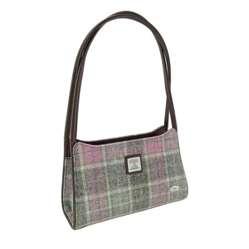 Harris Tweed ‘Fiddich’ Small Handbag – Soft Pink Buchanan Tartan