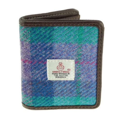 Harris Tweed ‘Lewis’ Credit Card Holder – Green & Purple Tartan