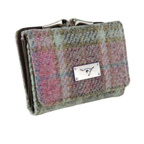 Harris Tweed ‘Unst’ Small Purse – Soft Pink Buchanan Tartan