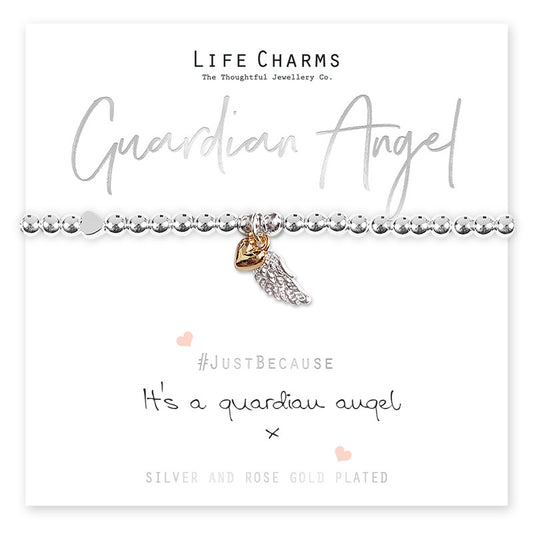 Guardian Angel Silver Stretch Bracelet - Life Charms Jewellery. Available at Sweet P, Burnside, Glasgow