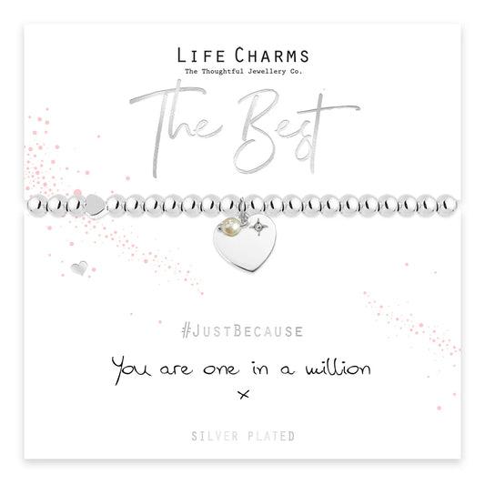 The Best Silver Heart Beaded Bracelet - Life Charms Jewellery