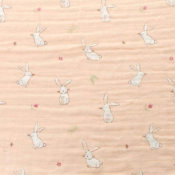 Ziggle Pink Bunny Luxe Baby Muslin – Soft 100% Cotton Swaddle and Comfort Blanket. Available at Sweet P, Burnside, Glasgow