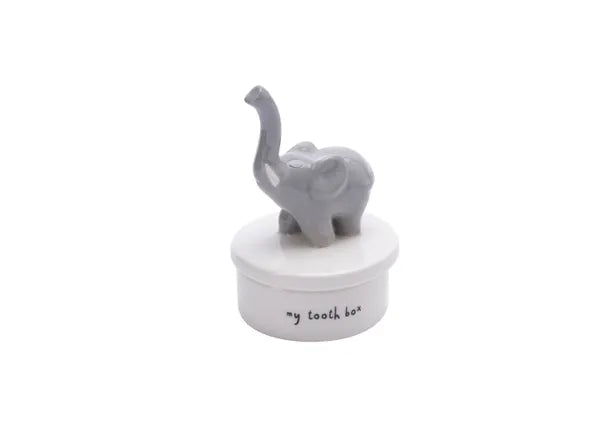 Ceramic Tooth Fairy Pot with Elephant Figurine