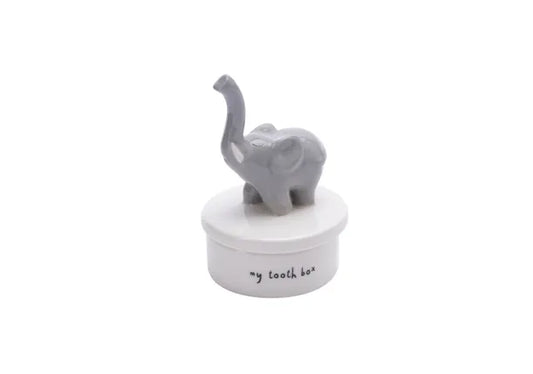 Ceramic Tooth Fairy Pot with Elephant Figurine