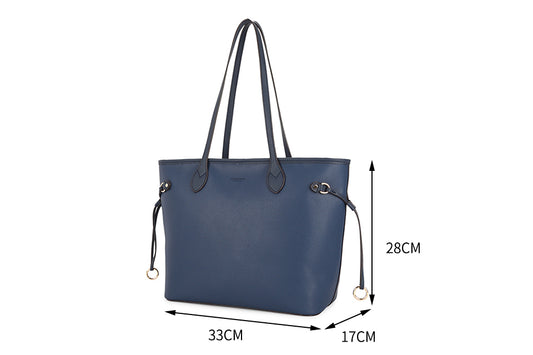 Navy Over-the-Shoulder Bag – Large, Zipped Tote