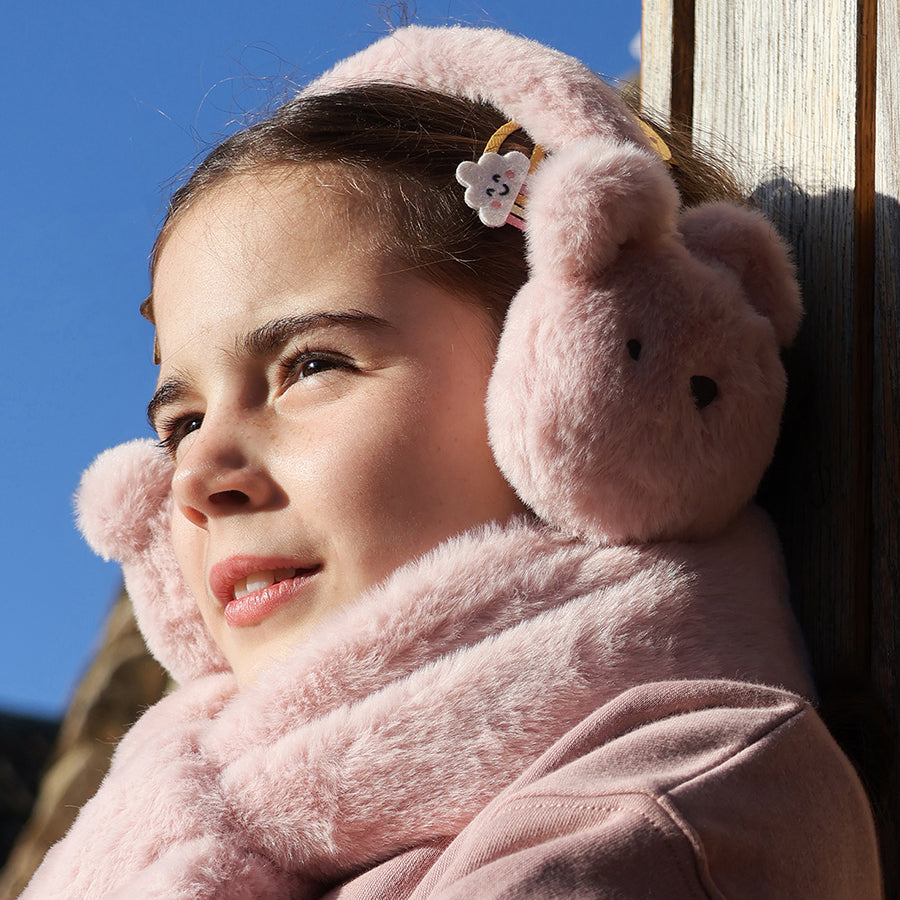 Pink barbara bear cosy earmuffs