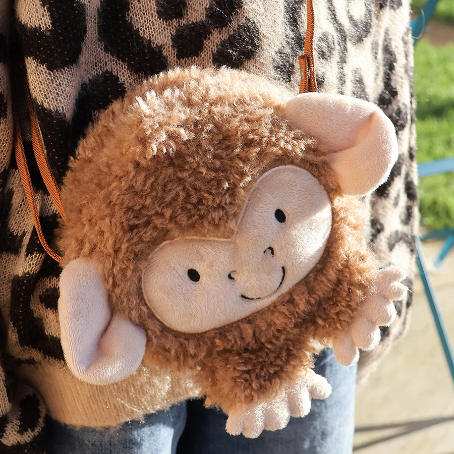 Little monkey - fleecy monty monkey round zip bag