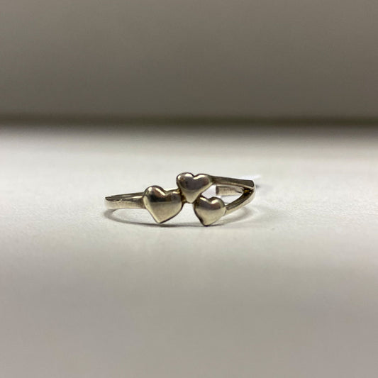 Park Lane Rhodium Plated Triple Heart Ring