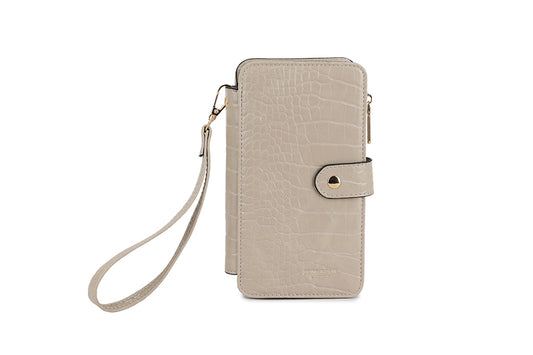 2-in-1 Phone Case & Wallet with Wrist Strap – Beige
