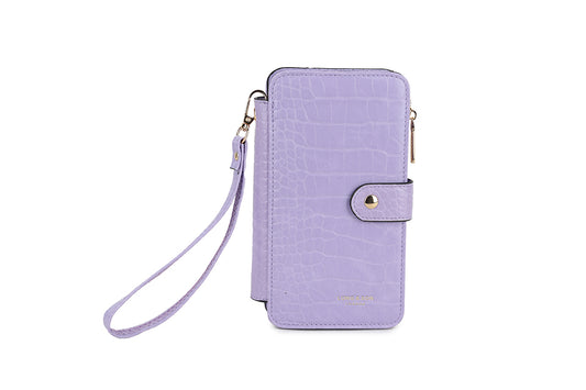 2-in-1 Phone Case & Wallet with Wrist Strap – Purple