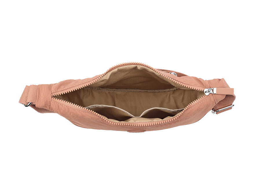 Mini Round Crossbody Bag - Soft Material, Crescent Moon Shape, Trendy Everyday Style - Green