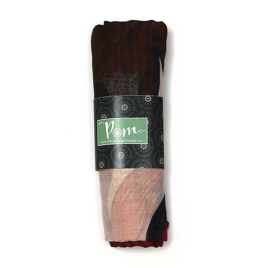 Recycled Red Poppy Print Scarf – Eco-Friendly Oversized Floral Design