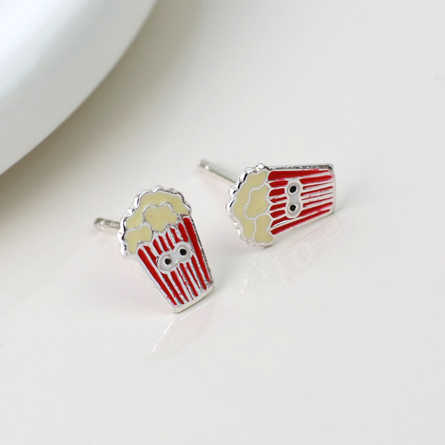 Sterling silver popcorn stud earrings
