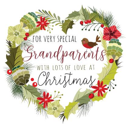 Grandparents Christmas Card - Pink Pig Cards