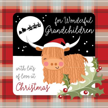 Grandchildren Christmas Card - Pink Pig Cards