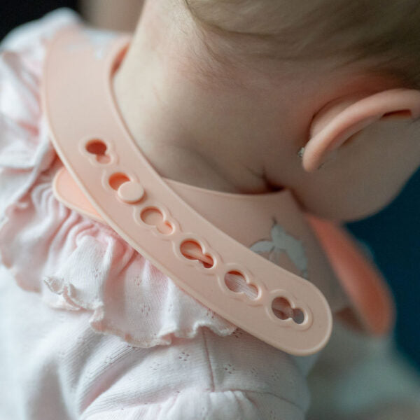 Ziggle Catch It Silicone Bib – Pink Bunnies